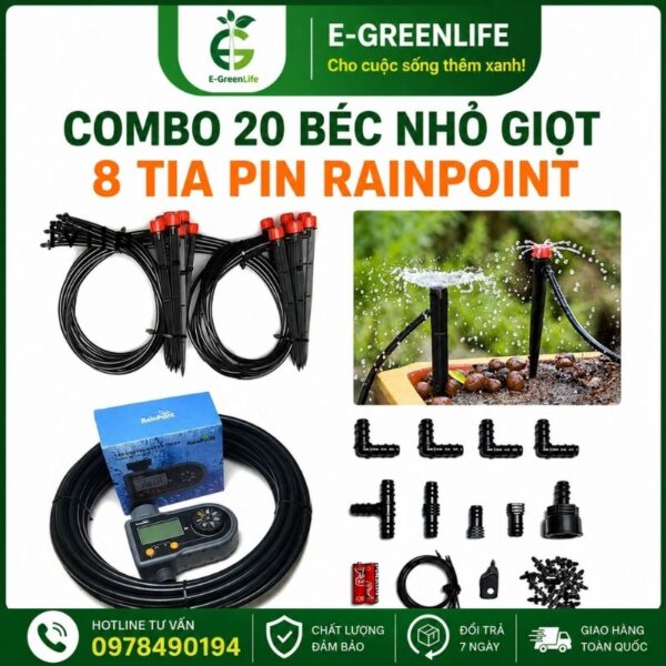 Mua Combo 20 béc nhỏ giọt 8 tia pin RainPoint ở đâu