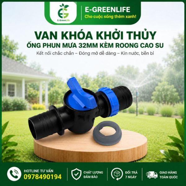 Mua van khóa khởi thủy ống phun mưa 32mm kèm roong cao su