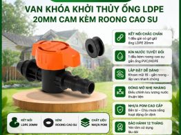 Nơi bán van khóa khởi thủy ống LDPE 20mm cam kèm roong cao su