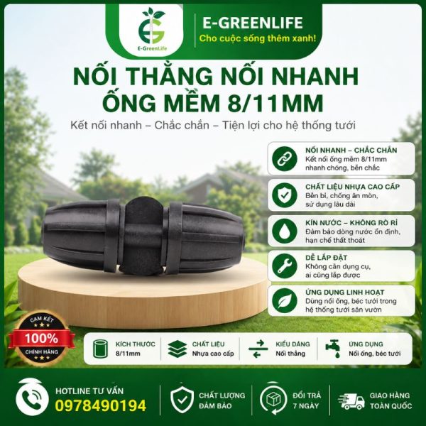 Nối thẳng nối nhanh ống mềm 8/11mm