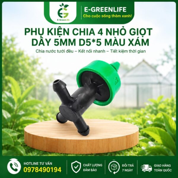 Mua Phụ kiện chia 4 nhỏ giọt dây 5mm chất lượng
