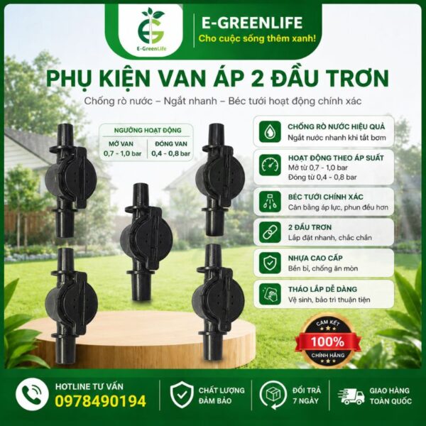 Phụ kiện van áp 2 đầu trơn