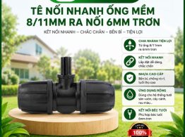 Tê nối nhanh ống mềm 8/11mm ra nối 6mm trơn