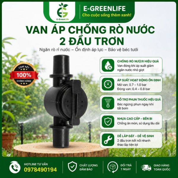 Van áp chống rò nước 2 đầu trơn