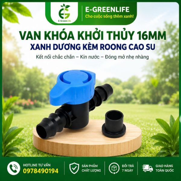 Mua van khóa khởi thủy xanh dương kèm roong cao su 16mm