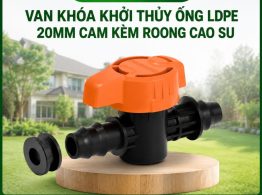 Van khóa khởi thủy ống LDPE 20mm cam kèm roong cao su