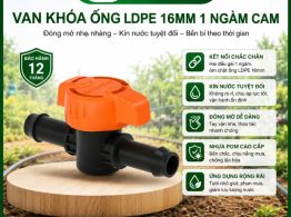 Van khóa ống LDPE 16mm 1 ngàm cam