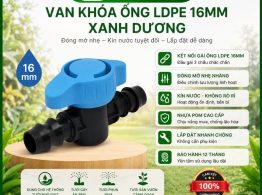 Van khóa ống LDPE 16mm xanh dương