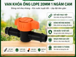 Van khóa ống LDPE 20mm 1 ngàm cam