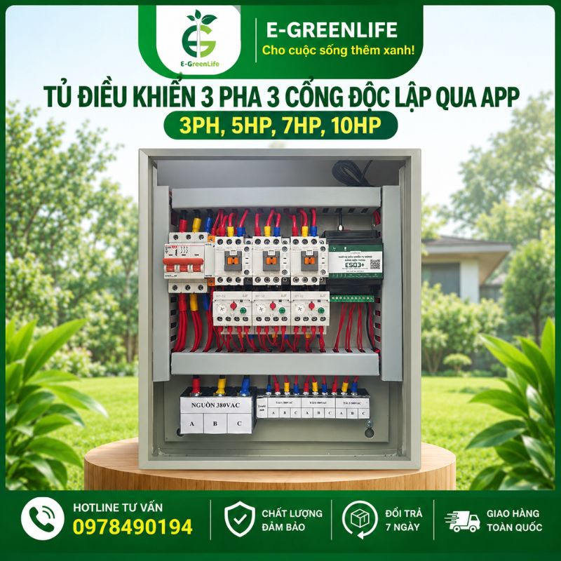E-GreenLife-ban-tu-dieu-khien-3-pha-3-cong-qua-app E-GreenLife bán tủ điều khiển 3 pha 3 cổng độc lập qua app 3PH, 5HP, 7HP, 10HP