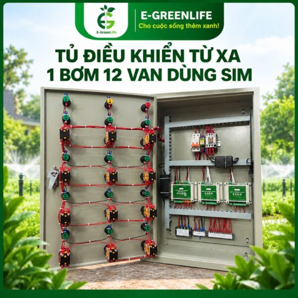 E-GreenLife bán tủ điều khiển từ xa 1 bơm 12 van dùng sim