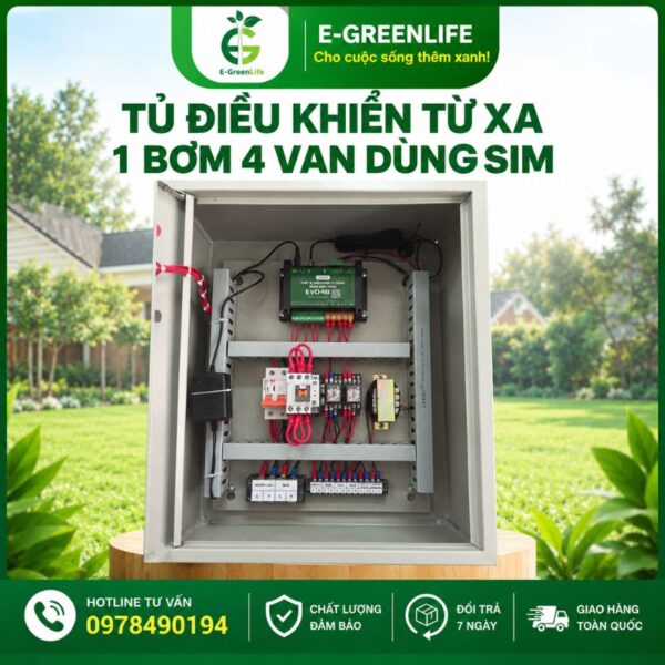 E-GreenLife bán tủ điều khiển từ xa 1 bơm 4 van dùng sim