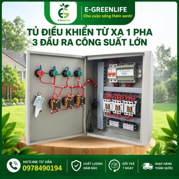 E-GreenLife bán tủ điều khiển từ xa 1 pha 3 đầu ra công suất lớn