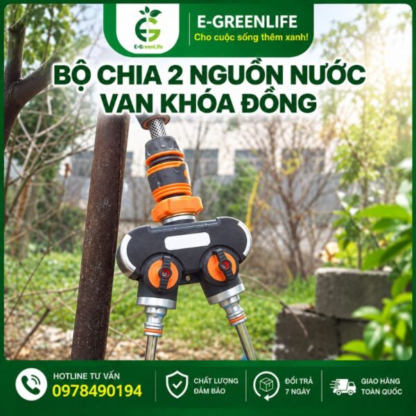 Địa chỉ bán bộ chia 2 nguồn nước van khóa đồng