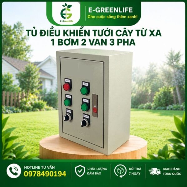 Địa chỉ bán tủ điều khiển tưới cây từ xa 1 bơm 2 van 3 pha