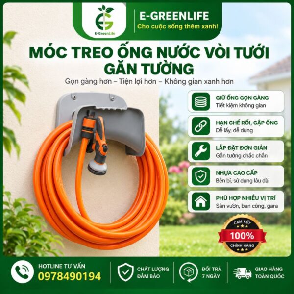 Móc treo ống nước vòi tưới gắn tường