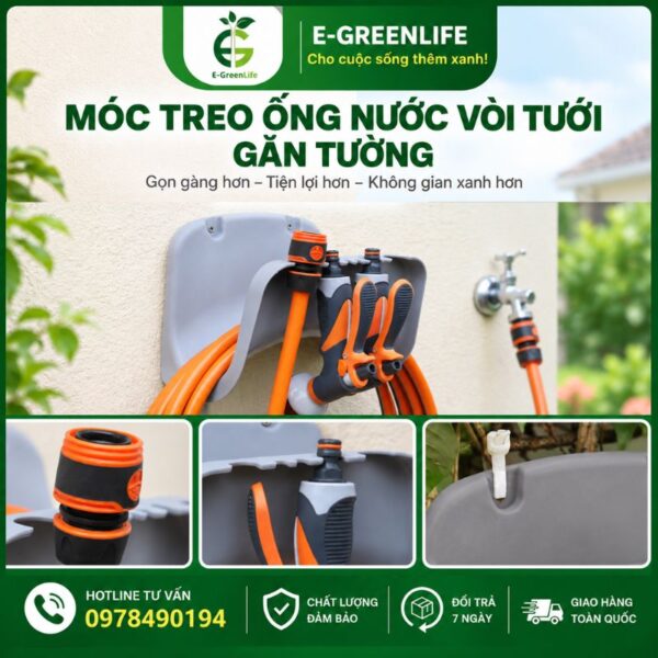 Móc treo ống nước vòi tưới gắn tường chất lượng tại E-GreenLife