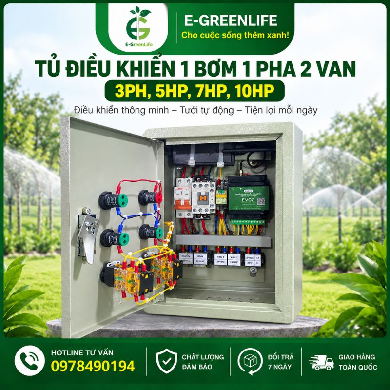 mua-tu-dieu-khien-1-bom-1-pha-2-van-tai-E-GreenLife Mua tủ điều khiển 1 bơm 1 pha 2 van 3PH, 5HP, 7HP, 10HP tại E-GreenLife