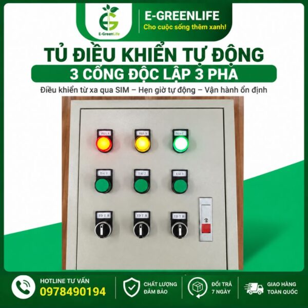 Mua tủ điều khiển tự động 3 cổng độc lập 3 pha công suất lớn uy tín