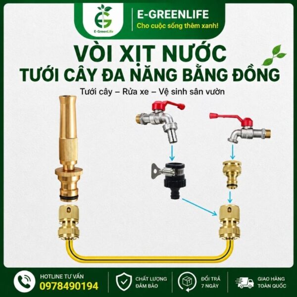 Mua Vòi xịt nước tưới cây đa năng bằng đồng chất lượng