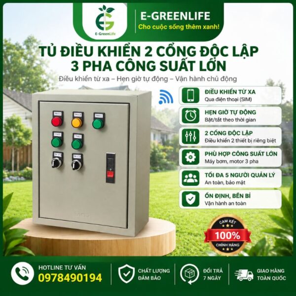 Tủ điều khiển 2 cổng độc lập 3 pha công suất lớn