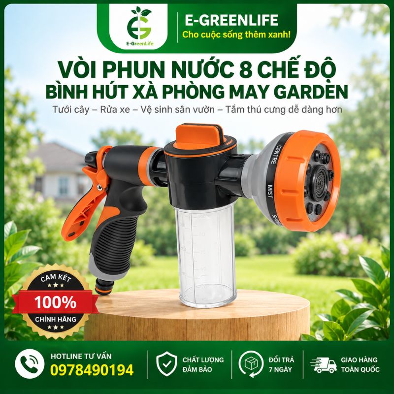 uu-diem-cua-voi-phun-nuoc-8-che-do-binh-hut-xa-phong-may-garden Ưu điểm của vòi phun nước 8 chế độ bình hút xà phòng May Garden