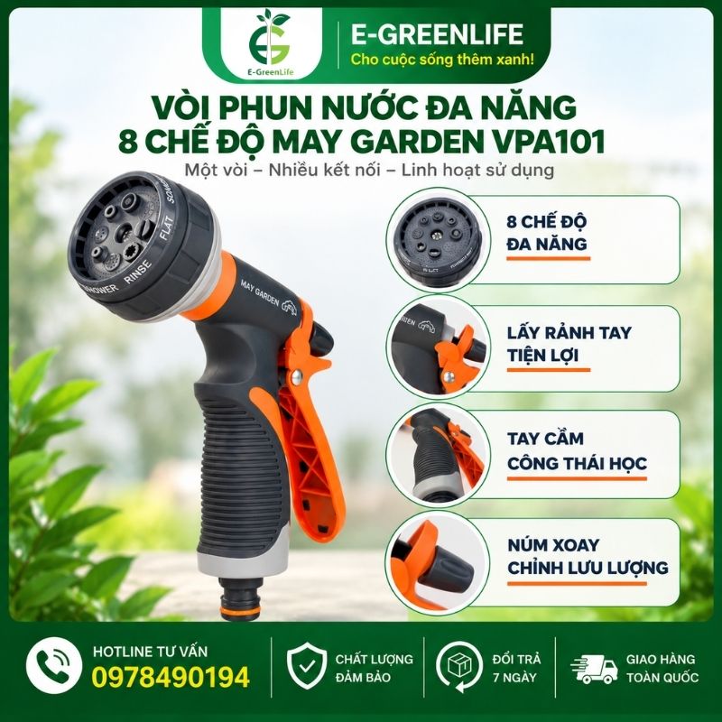 uu-diem-voi-phun-nuoc-da-nang-8-che-do-may-garden Ưu điểm của vòi phun nước đa năng 8 chế độ May Garden VPA101