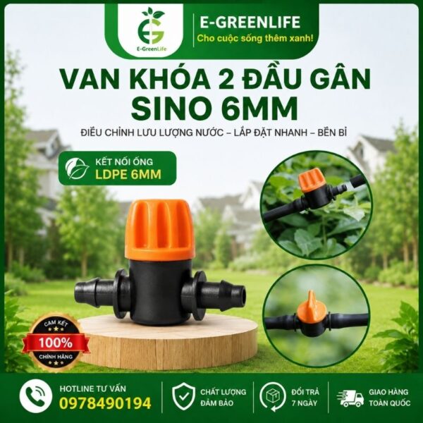 Van khóa 2 đầu gân sino 6mm
